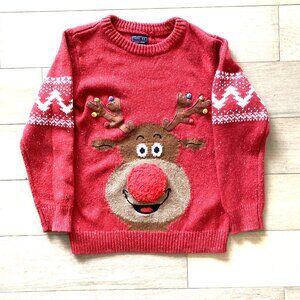 Reindeer Red Sweater by Next, 7 years old, 122cm